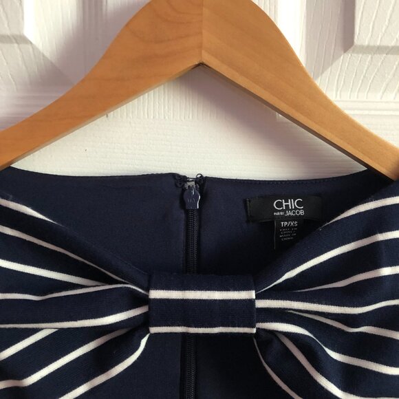 Chic By Jacob Navy Stripped Dress - Picture 2 of 4